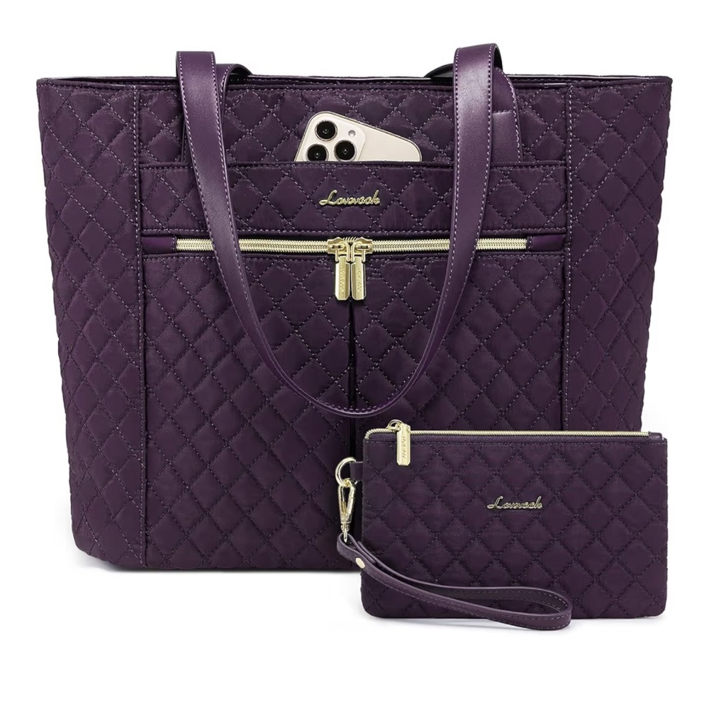 Purple Quilted Tote Bag and wristlet by Lovevook - Picture 11 of 11